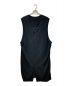 GROUND Y（グラウンドワイ）の古着「COTTON LINEN 30/2 LONG VEST WITH UNEVEN NECKLINE」｜ブラック