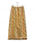 CABANキャバン）の古着「マルチツイードフリンジロングスカート」｜マルチカラー