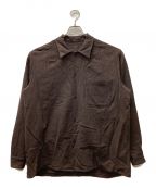 COMOLIコモリ）の古着「縮絨ウールオープンカラーシャツ」｜ブラウン