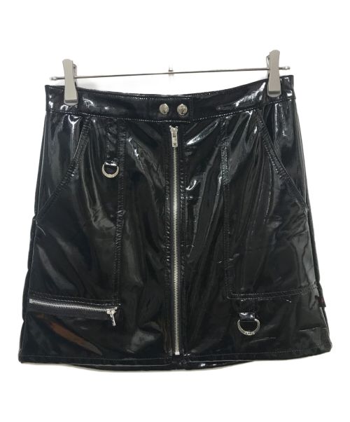 TRIPP NYC（トリップニューヨークシティー）TRIPP NYC (トリップニューヨークシティー) TRIPP GOTHIC PUNK ROCKER PVC VINYL FETISH MOTO BIKER ZIP BLACK MINI SKIRT  ブラック サイズ:Mの古着・服飾アイテム