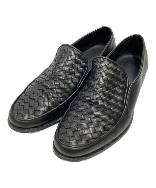 BOTTEGA VENETA（ボッテガベネタ）BOTTEGA VENETA (ボッテガベネタ) イントレチャートローファー ブラック サイズ:45の古着・服飾アイテム