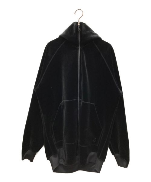 Y-3（ワイスリー）Y-3 (ワイスリー) VELVET SPACER FULL-ZIP HOODIE ブラック サイズ:Mの古着・服飾アイテム