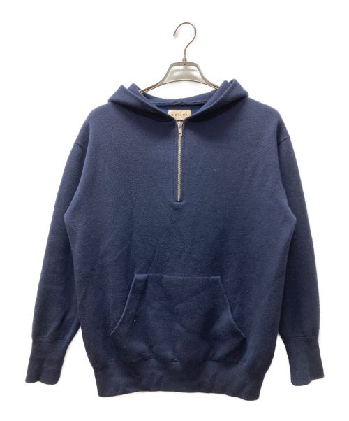 MEYAME（メヤメ）MEYAME (メヤメ) ハーフジップニットパーカー ネイビー サイズ:Freeの古着・服飾アイテム