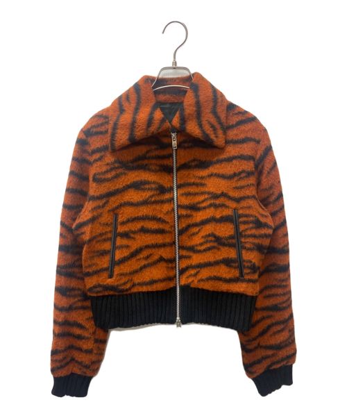 JOHN LAWRENCE SULLIVAN（ジョン ローレンス サリバン）JOHN LAWRENCE SULLIVAN (ジョンローレンスサリバン) TIGER SHAGGY ZIP-UP JACKET タイガーシャギージップアップブルゾン オレンジ サイズ:SIZE Mの古着・服飾アイテム