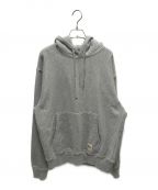 stussyステューシー）の古着「CONTRAST STITCH LABEL HOODIE」｜グレー