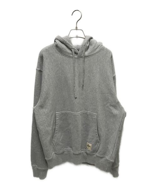 stussy（ステューシー）stussy (ステューシー) CONTRAST STITCH LABEL HOODIE グレー サイズ:Mの古着・服飾アイテム