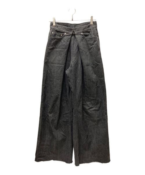 JOHN LAWRENCE SULLIVAN（ジョン ローレンス サリバン）JOHN LAWRENCE SULLIVAN (ジョンローレンスサリバン) Washed denim super wide pants ブラック サイズ:Mの古着・服飾アイテム