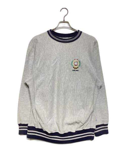 Champion（チャンピオン）Champion (チャンピオン) 90s刺繍リバースウィーブスウェット グレー×ネイビー サイズ:Lの古着・服飾アイテム