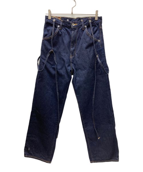 Whim Gazette（ウィムガゼット）Whim Gazette (ウィムガゼット) ワンウォッシュサスペンダーDENIM インディゴ サイズ:FREEの古着・服飾アイテム