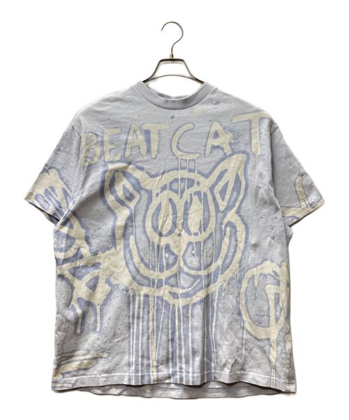 Acne studios（アクネ ストゥディオス）Acne studios (アクネ ストゥディオス) Beat Cat Bleached Print Logo T-shirt スカイブルー サイズ:XSの古着・服飾アイテム