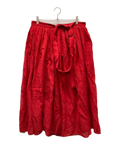 Y's（ワイズ）Y's (ワイズ) ワンショルダーギャザースカート レッド サイズ:2の古着・服飾アイテム