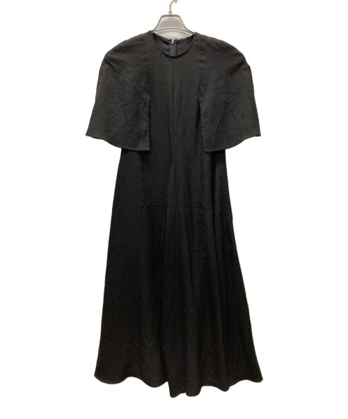 ENFOLD（エンフォルド）ENFOLD (エンフォルド) CAPE SLEEVE DRESS ブラック サイズ:SIZE 36の古着・服飾アイテム