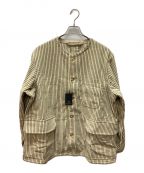 NIGEL CABOURNナイジェルケーボン）の古着「FRENCH WORK JACKET WOOL HICKORY 2 COLORS MAIN LINE ウールヒッコリーフレンチワークジャケット」｜アイボリー