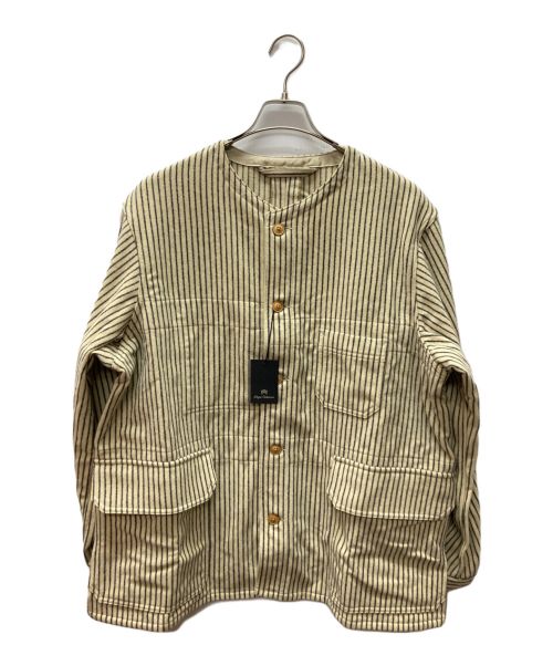 NIGEL CABOURN（ナイジェルケーボン）NIGEL CABOURN (ナイジェルケーボン) FRENCH WORK JACKET WOOL HICKORY 2 COLORS MAIN LINE ウールヒッコリーフレンチワークジャケット アイボリー サイズ:50の古着・服飾アイテム