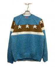 SUPREME (シュプリーム) STARS SWEATER DUSTY BLUE ブラウン×ブルー サイズ:Ⅼ