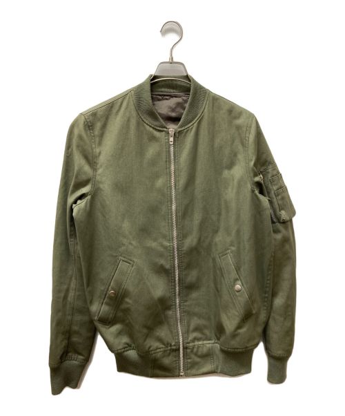 RICK OWENS（リックオウエンス）RICK OWENS (リックオウエンス) FLIGHT BOMBER JACKET コットン素材ボンバージャケット グリーン サイズ:50の古着・服飾アイテム