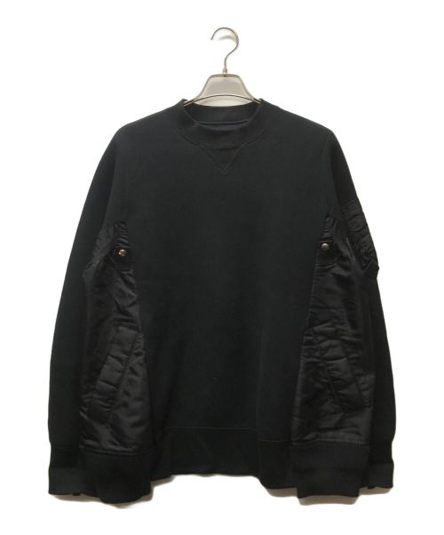 sacai（サカイ）sacai (サカイ) Sponge Sweat MA-1 Pullover ブラック サイズ:3の古着・服飾アイテム