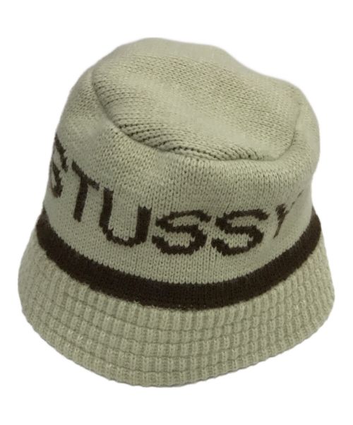 stussy（ステューシー）stussy (ステューシー) Jacquard Knit Bucket Hat ベージュの古着・服飾アイテム