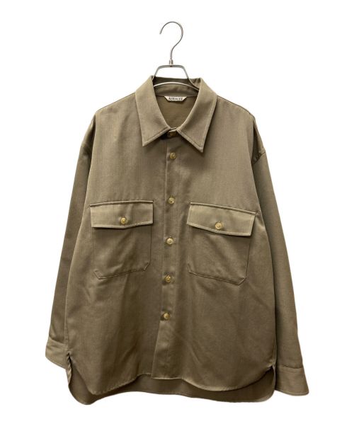 AURALEE（オーラリー）AURALEE (オーラリー) Wool Kid Mohair Gabardine Shirt ウールキッドモヘアギャバジンシャツ ベージュ サイズ:4の古着・服飾アイテム