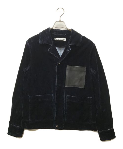 Acne studios（アクネ ストゥディオス）Acne studios (アクネ ストゥディオス) Flocked Denim Chore Jacket ネイビー サイズ:44の古着・服飾アイテム