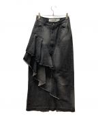 PRANK PROJECTプランクプロジェクト）の古着「Asymmetry Big Ruffled Skirt -BLACK」｜ブラック
