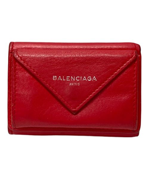 BALENCIAGA（バレンシアガ）BALENCIAGA (バレンシアガ) ペーパーミニウォレット レッドの古着・服飾アイテム