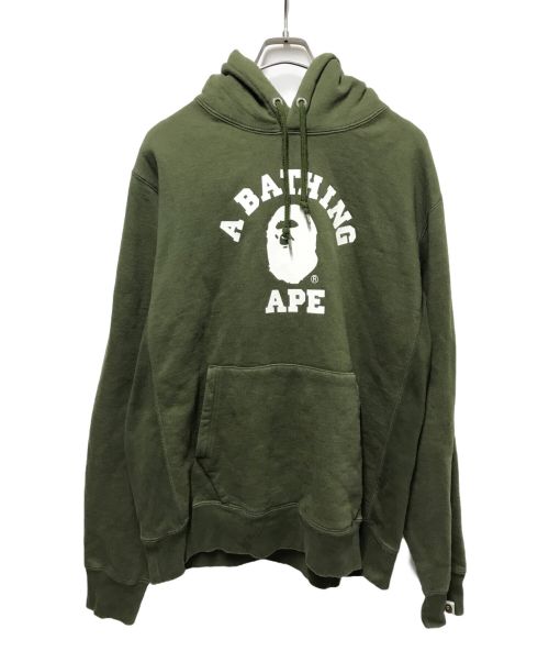 A BATHING APE（アベイシングエイプ）A BATHING APE (アベイシングエイプ) 大猿プリントパーカー オリーブ サイズ:XLの古着・服飾アイテム