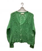 Mame Kurogouchiマメクロゴウチ）の古着「Botanical Pattern Knitted Lame Cardigan」｜グリーン