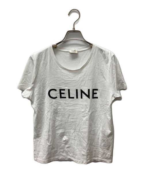 CELINE（セリーヌ）CELINE (セリーヌ) ロゴプリントTシャツ ホワイト サイズ:Mの古着・服飾アイテム