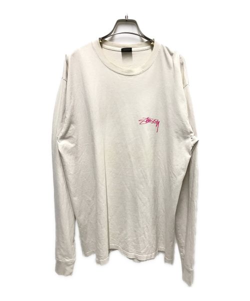 stussy（ステューシー）stussy (ステューシー) SPHINX PIGMENT DYED LS TEE ホワイト サイズ:Lの古着・服飾アイテム