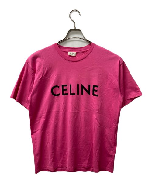 CELINE（セリーヌ）CELINE (セリーヌ) ルーズロゴTシャツ ピンク サイズ:XSの古着・服飾アイテム