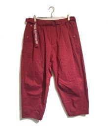 TIGHTBOOTH PRODUCTION（タイトブースプロダクション）の古着「STRIPE SEERSUCKER BALLOON PANTS」｜レッド