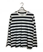 Y's for menワイズフォーメン）の古着「LONG SLEEVE T-SHIRT WITH STRIPES」｜ブラック×ホワイト