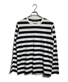 Y's for men（ワイズフォーメン）の古着「LONG SLEEVE T-SHIRT WITH STRIPES」｜ブラック×ホワイト