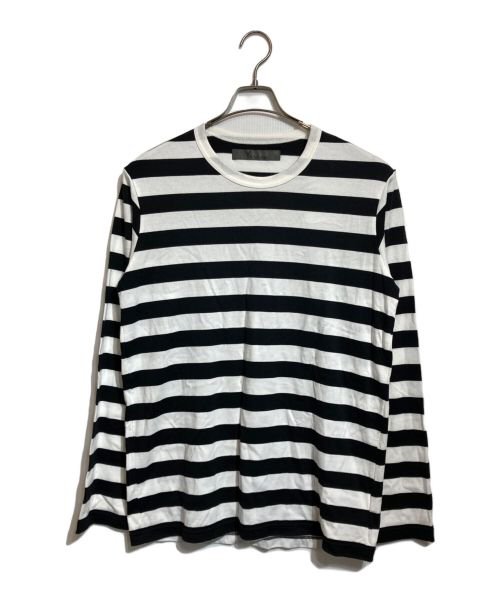 Y's for men（ワイズフォーメン）Y's for men (ワイズフォーメン) LONG SLEEVE T-SHIRT WITH STRIPES ブラック×ホワイト サイズ:Sの古着・服飾アイテム