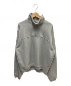 stussyステューシー）の古着「HALF ZIP MOCK NECK SWEATSHIRT」｜グレー