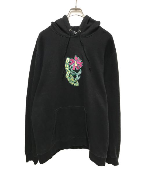 stussy（ステューシー）stussy (ステューシー) 刺繍パーカー ブラック サイズ:XLの古着・服飾アイテム