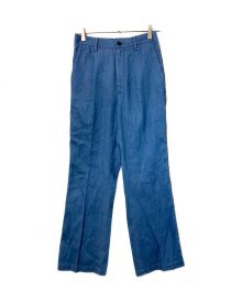 Coohem（コーヘン）の古着「KNIT SIDELINE DENIM PANTS」｜スカイブルー