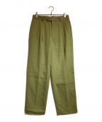 AURALEEオーラリー）の古着「LIGHT WOOL MAX GABARDINE TWO-TUCK SLACKS」｜グリーン