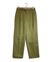 AURALEE（オーラリー）の古着「LIGHT WOOL MAX GABARDINE TWO-TUCK SLACKS」｜グリーン