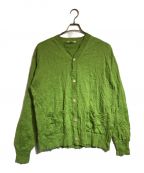 AURALEEオーラリー）の古着「WRINKLED DRY COTTON KNIT CARDIGAN」｜グリーン