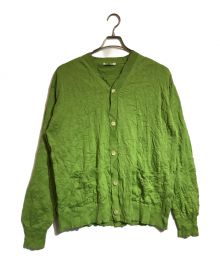 AURALEE（オーラリー）の古着「WRINKLED DRY COTTON KNIT CARDIGAN」｜グリーン