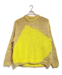 YOKE（ヨーク）の古着「INTARSIA CREWNECK SWEATER」｜イエロー