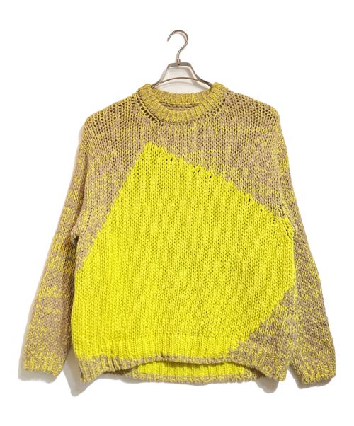 YOKE（ヨーク）YOKE (ヨーク) INTARSIA CREWNECK SWEATER イエロー サイズ:2の古着・服飾アイテム