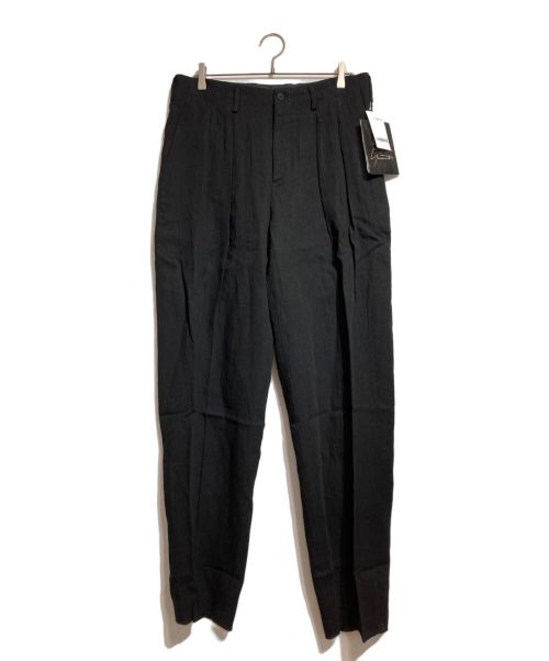 Yohji Yamamoto HOMME COSTUME D’HOMME（コスチュームドオムヨウジヤマモト）Yohji Yamamoto HOMME COSTUME D’HOMME (コスチュームドオムヨウジヤマモト) ハードツイストリネンスラックスパンツ ブラック サイズ:３の古着・服飾アイテム