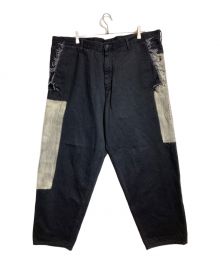 Yohji Yamamoto pour homme（ヨウジヤマモト プールオム）の古着「12oz DENIM JEANS WITH SIDE FLAP DETAILS」｜ブラック