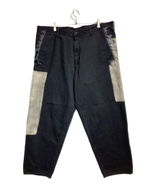 Yohji Yamamoto pour homme（ヨウジヤマモト プールオム）Yohji Yamamoto pour homme (ヨウジヤマモト プールオム) 12oz DENIM JEANS WITH SIDE FLAP DETAILS ブラック サイズ:３の古着・服飾アイテム