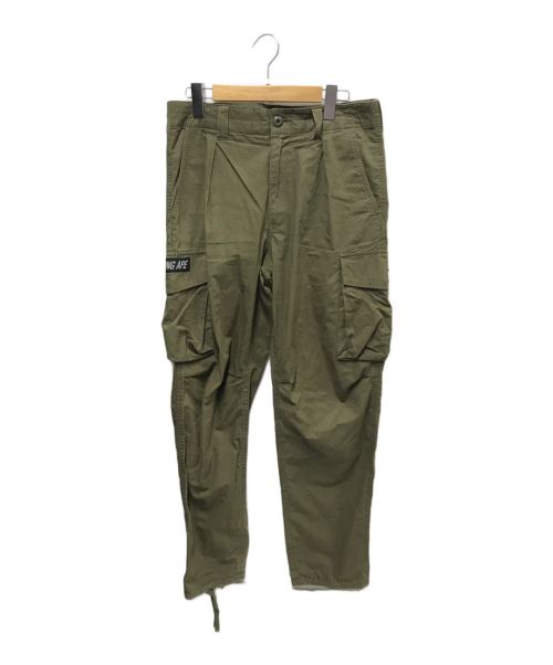 A BATHING APE（アベイシングエイプ）A BATHING APE (アベイシングエイプ) MILITARY WIDE CARGO PANTS カーキ サイズ:Sの古着・服飾アイテム