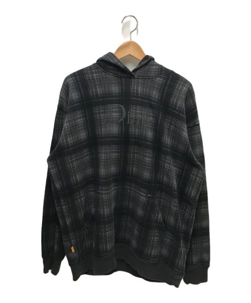 Dime（ダイム）Dime (ダイム) CLASSIC PLAID HOODIE ブラック×グレー サイズ:Mの古着・服飾アイテム