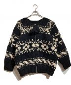 OLD JOE & Co.オールドジョー）の古着「HAND COWCHAIN SWEATER」｜ホワイト×ブラック